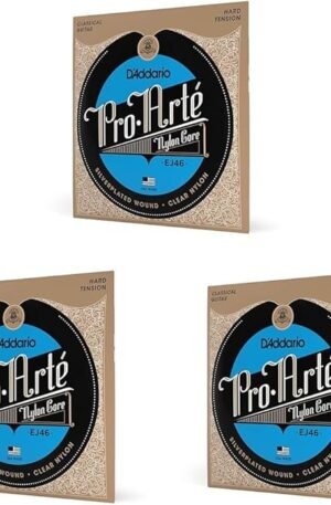 D'Addario EJ46 Pro-Arte Hard Classical Guitar Strings (Paquete de 3)