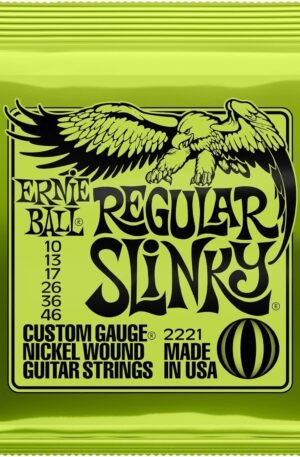 CUERDAS Ernie Ball Regular Slinky - Cuerdas para guitarra eléctrica, entorchado de níquel, 1 paquete, calibre 10-46