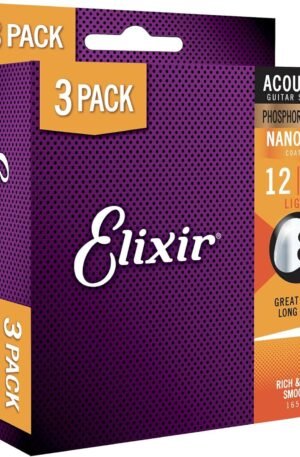 Elixir Nanoweb - Pack de 3 juegos de cuerdas para guitarras acústicas .012 - .053